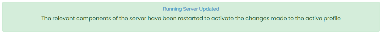 Click save settings to store the changes. There’s no need to click Update Running Server yet.